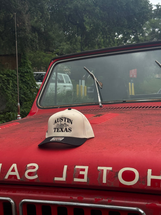 AUSTIN, TEXAS 5 PANEL MID PROFILE BASEBALL CAP